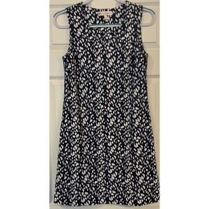 Jude Connally Juliet Shift Dress Sz Small Navy Blue Jude Cloth Career Office EUC